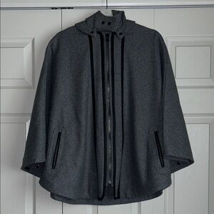 Wool Cape with Detachable Hood